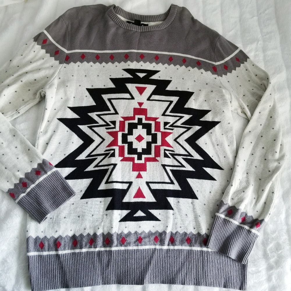 21 Men (Forever 21) Aztec Pullover Sweater